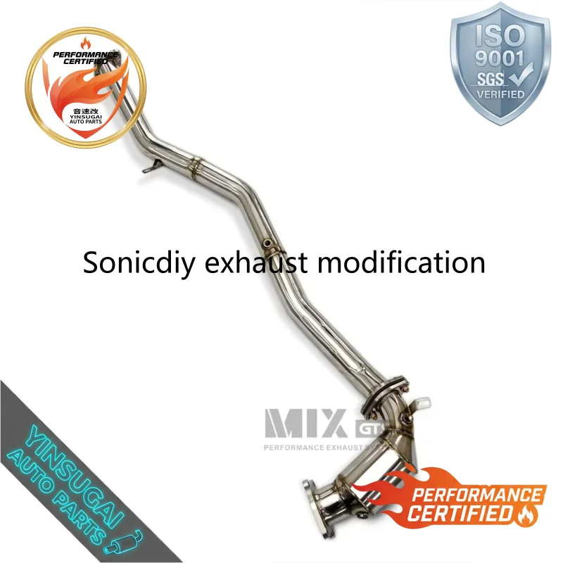 Фото Высокопроизводительный передний выпускной патрубок Sonicdiy для Subaru WRX FA20 2.0T 2015-2021 из нержавеющей стали SS304, уменьшающий обратное давление. №1