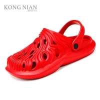 2022 summer new style men casual sandals daily outdoor beach non slip shoes red fashion breathable slipper solid black white