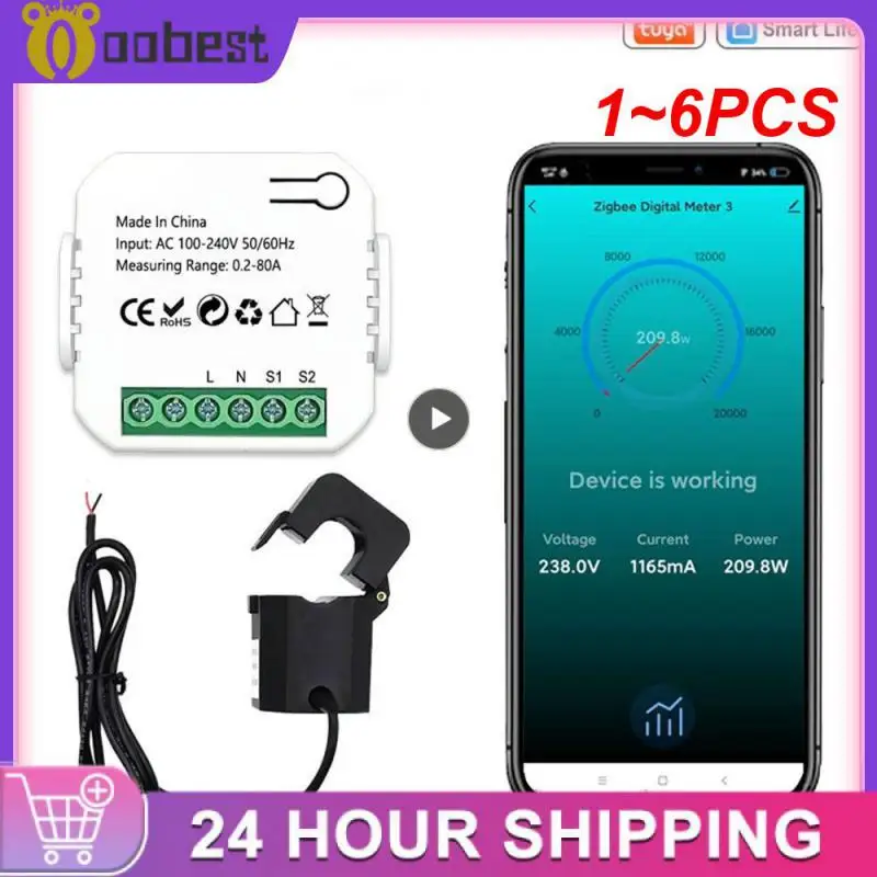

1~6PCS Tuya Smart ZigBee Socket Switch Module KWh Meter Energy Monitor Timer 16A Overload Support Home Alexa