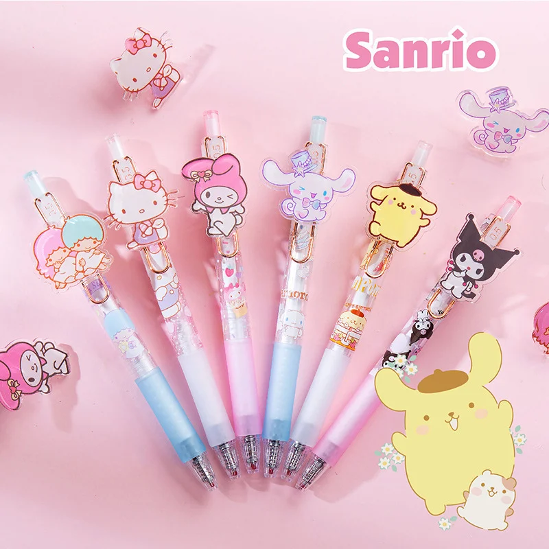 

Kawaii Anime Sanrio Stationery Kitty Gel Pen Kuromi 0.5mm Press Sign Pens Melody School Student Supplies Student Cartoon Gifts
