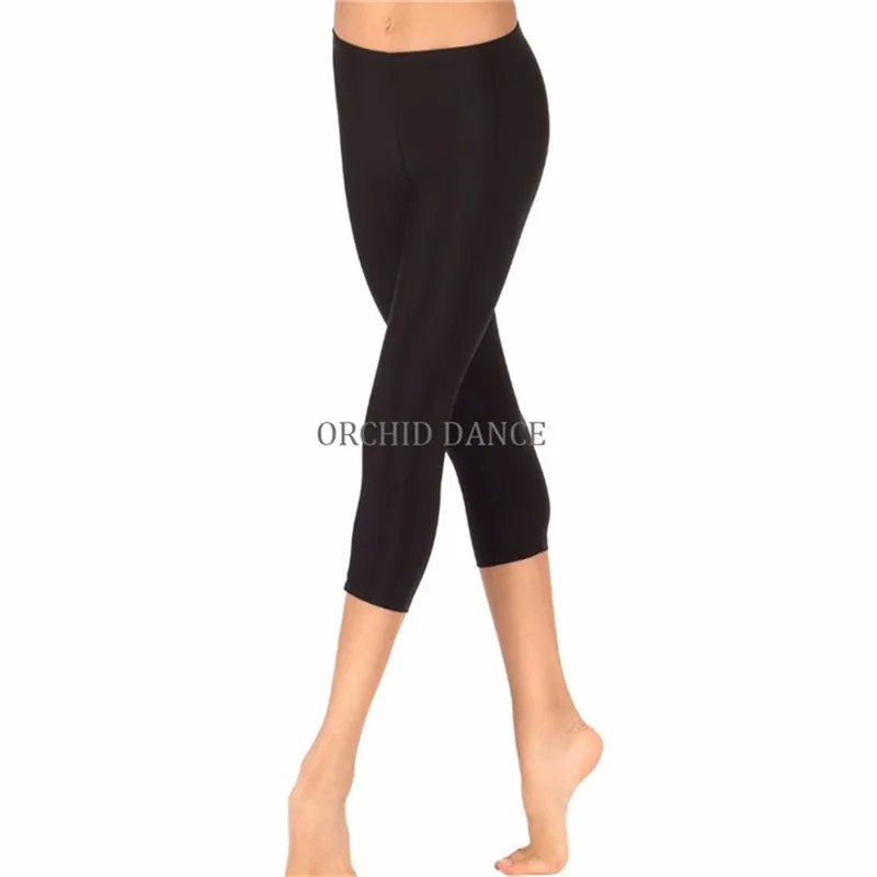 

Kids Girls Shiny Cropped Gymnastics Dance Leggings