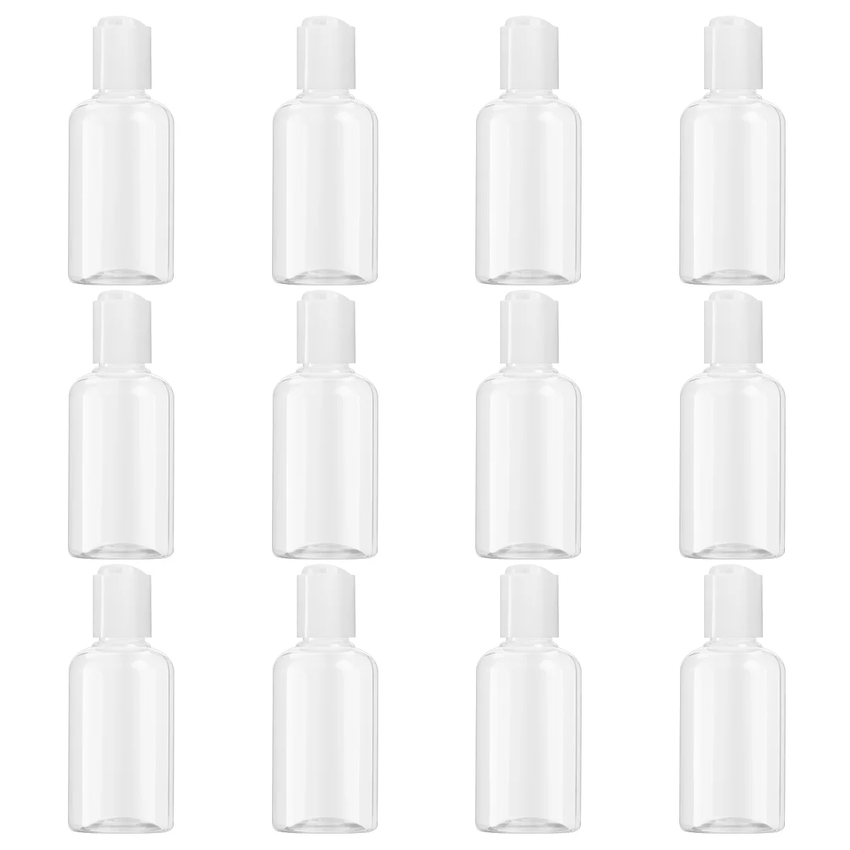 

12pcs Refillable Bottle 75ml Press Cap Travel Bottle Empty Toiletry Bottles Storage Container for Shampoo Lotion Containers