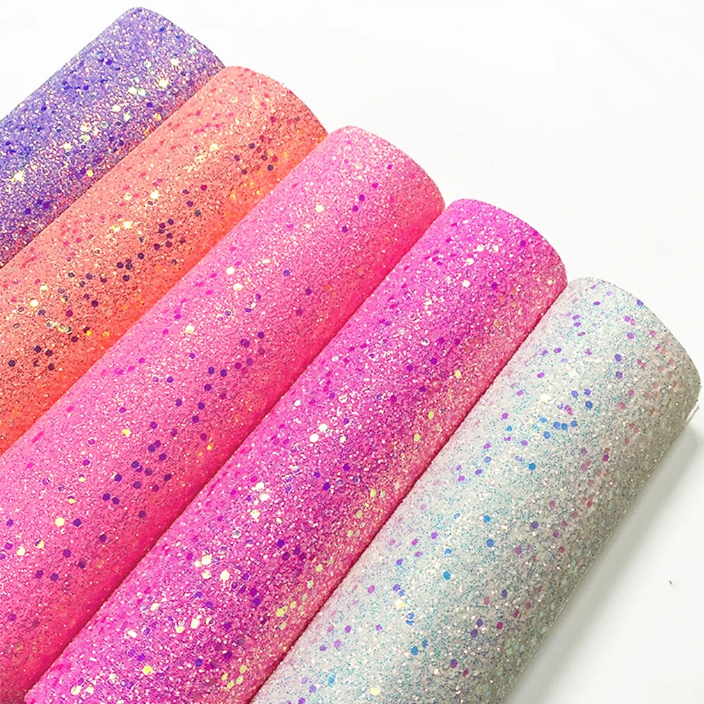 

Color Glitter Faux Leather Fabric Rolls PU Leatherette Sheets for Earrings Shoes Handbags Bows DIY Materials Crafts 46x135