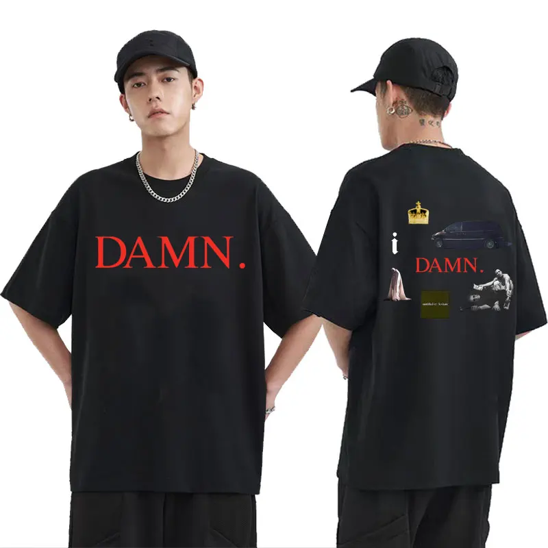 

Rapper Kendrick Lamar Damn Album Graphic Tshirt Male Hip Hop Punk T-shirt Men Women Novelty Vintage Oversized Loose Soft T Shirt