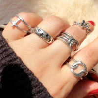 unisex classic open ring silver geometric girls simple finger rings 2022 trend party jewelry