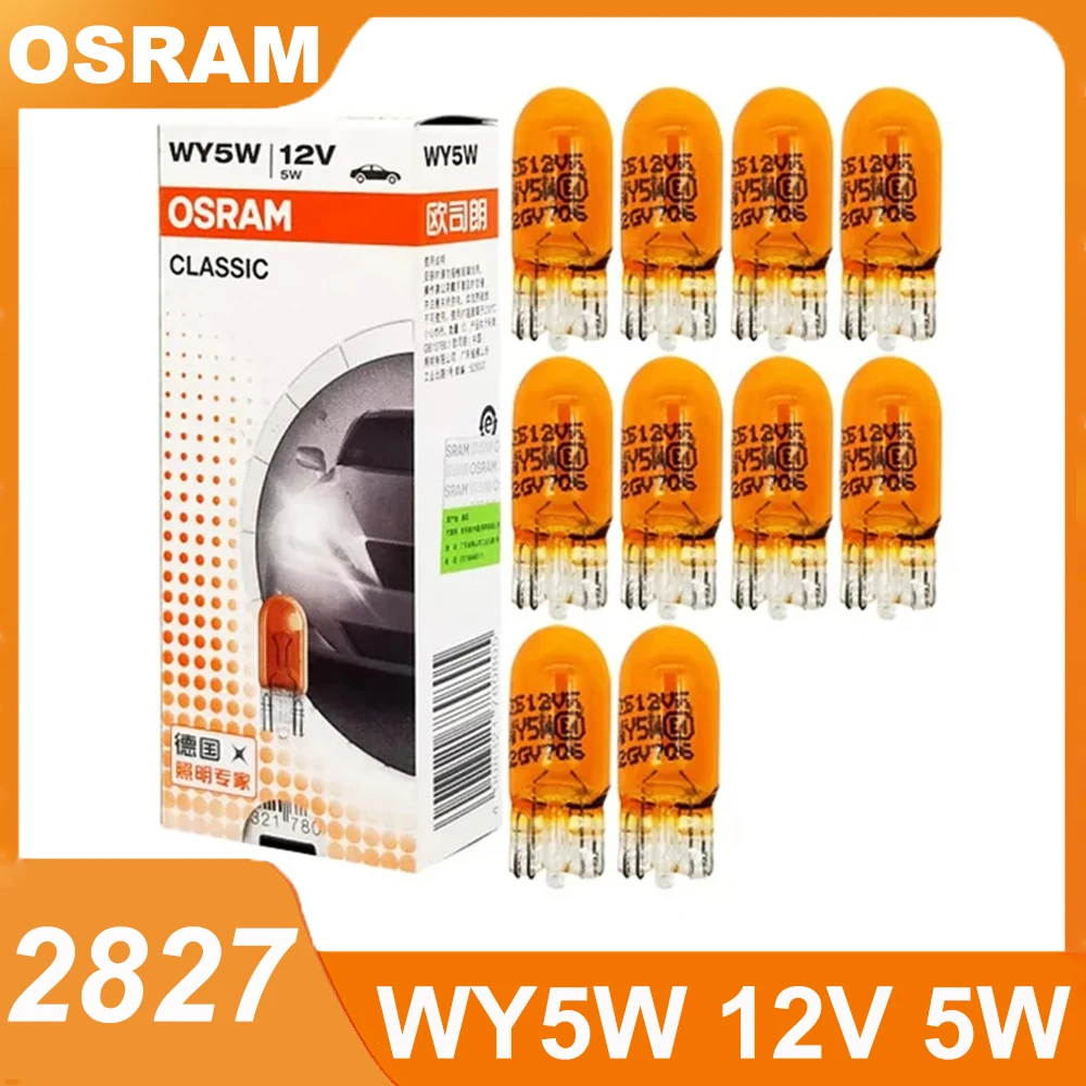 OSRAM T10 2827 WY5W 12 В 5 Вт W2.1x9.5d оригинальный стандарт Янтарный внутренний указатель