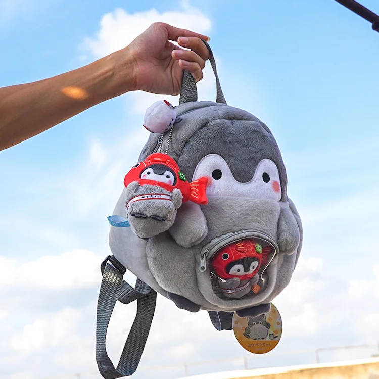 

Плюшевый рюкзак в стиле аниме Пингвин панда, Повседневная милая мягкая кукла из мультфильма для косплея, детский подарок на день рождения