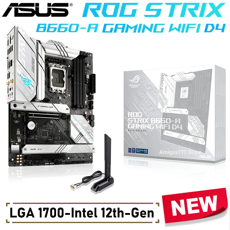 

LGA 1700 Intel B660 Mainboard Asus ROG STRIX B660-A GAMING WIFI D4 DDR4 Support 12th-Gen CPU 128GB PCI-E 4.0 M.2 Intel B660 New