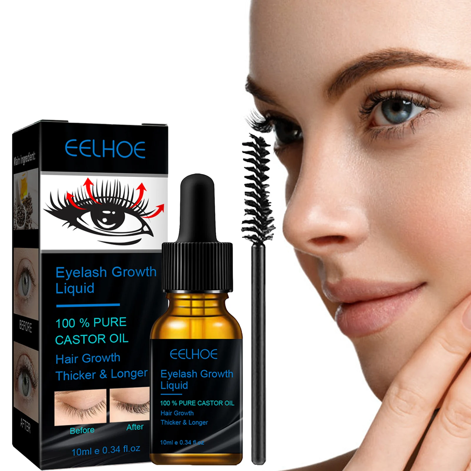 

Eyelash Growth Castor Oil Castor Oil Eye Lash Primer Castor Oil Eyelash Lash Boost To Grow Lashes Brows And Hair For Men & Women