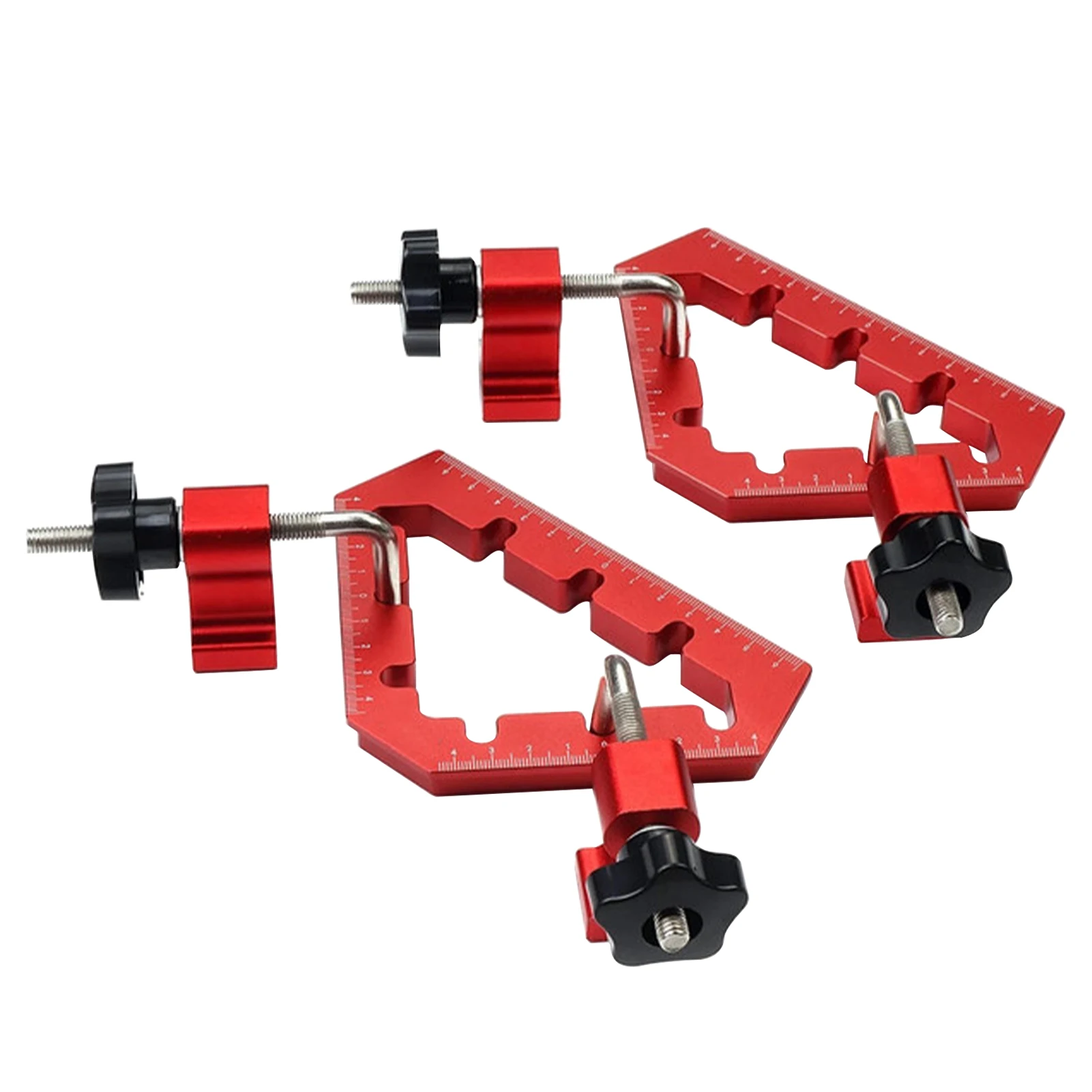 

2pcs Aluminum Alloy Multifunction DIY Woodworking Home Adjustable Ruler Right Angle Clamp Clip Corner Engineering Carpenter Tool