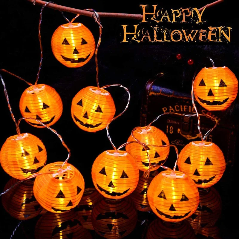 

1.5M 10LED Halloween LED String Lights Portable Pumpkin Ghost Skeletons Lights for Home Bar Decor Halloween Party Supplies