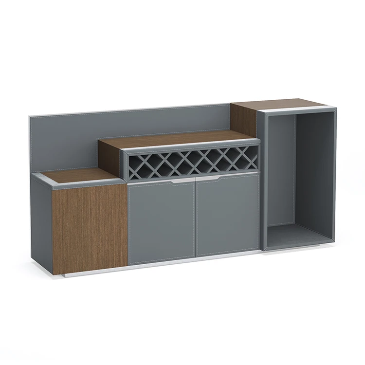 

High End Luxury Modern Leather Office Furniture Home Living Room Wine Storage Display Cabinet