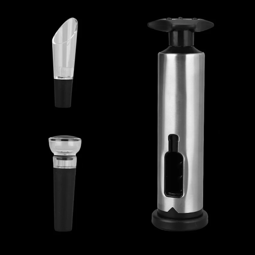 

Operated Wine Bottle Corkscrew Opener Sets with Foil Cutter, Wine Aerator Pourer, Vacuum Stoppers, Self-Pulling Reusable Wine