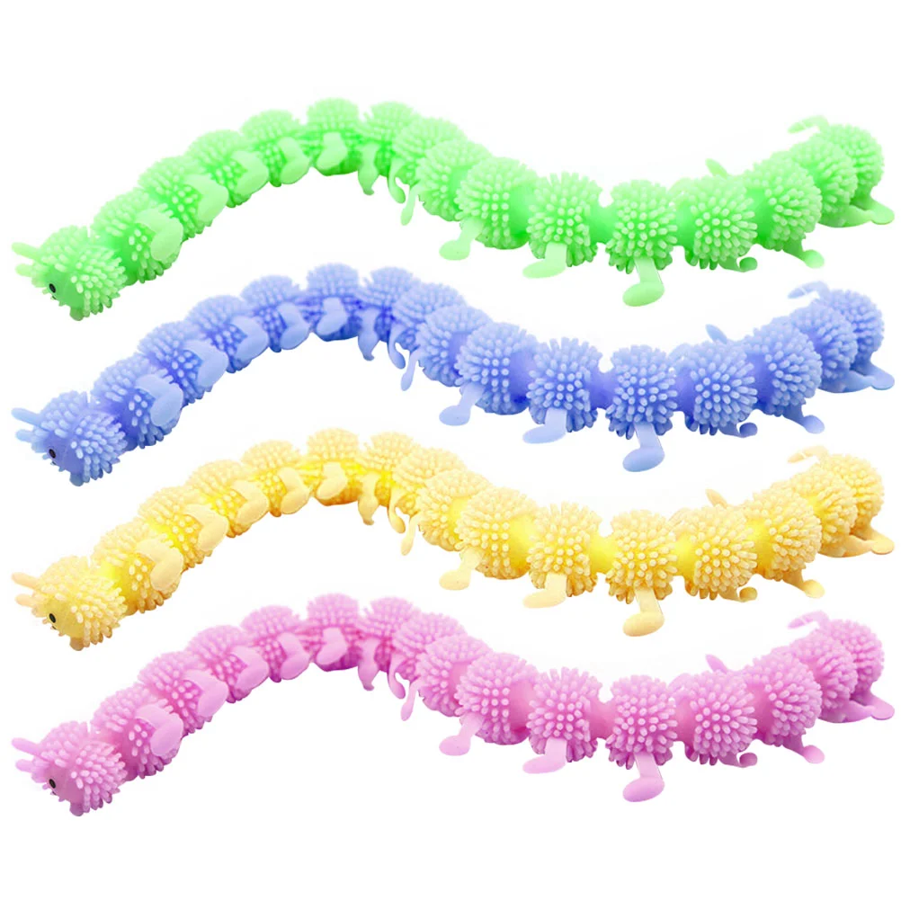 

4PCS Puffer Worm Colorful Puffer Worm Household Party Kids Playing Toys