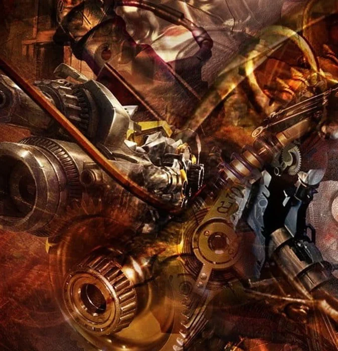 Стимпанк фантазийное искусство абстрактные механические глаза Радужный орган