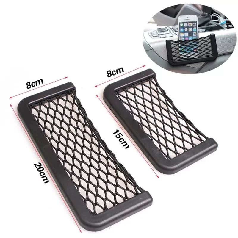 

Organizer Storage Bag Auto Back Rear Mesh Holder For Phone Paste Net Pocket Cellphone Mount Car Accessories