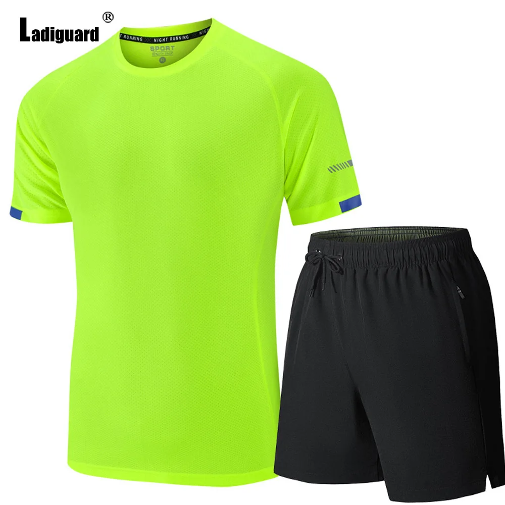 Ladiguard 2023 European Size Running Gym Sportwear Mens Fashion Tracksuit Sets Men Casual Outdoor Skinny Two-piece Outfits Homme