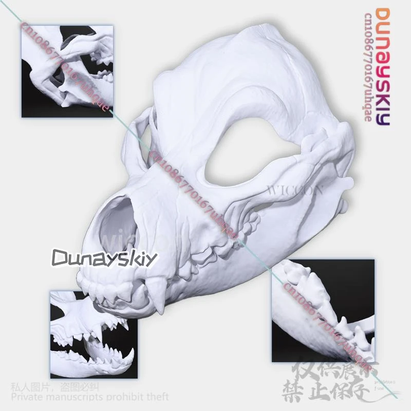 Пушистый костюм животного для косплея собака череп кигуруми реквизит маска из