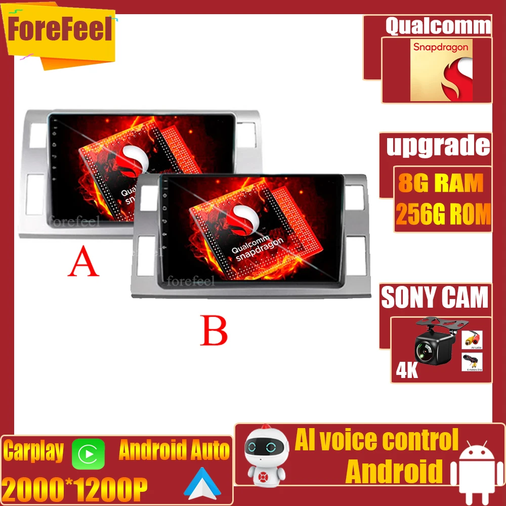 

Qualcomm QLED 5G wifi Android 12 For Toyota Previa XR50 3 III 2006-2019 Car Radio Screen Multimedia Player Navigation Stereo BT