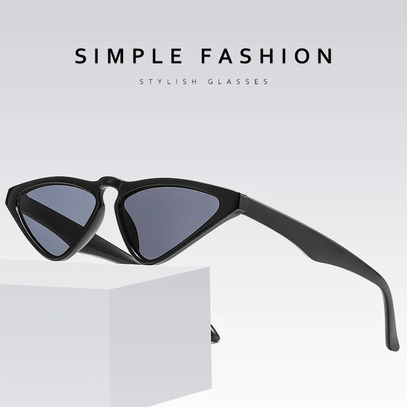 

Vintage Triangle Cat Eye Women Sunglasses Popular Desiger Platic Blue Gray Driving Shade Sun Glasses Travel UV400 Fashion 2022