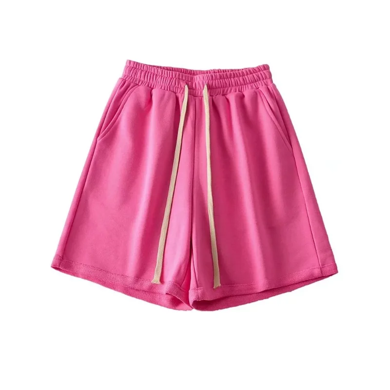 Wide Leg Straight Shorts Women Short Pants Ins 5 Color Cuff European American Fashion High Waist Loose Sports Bottoms Clothing