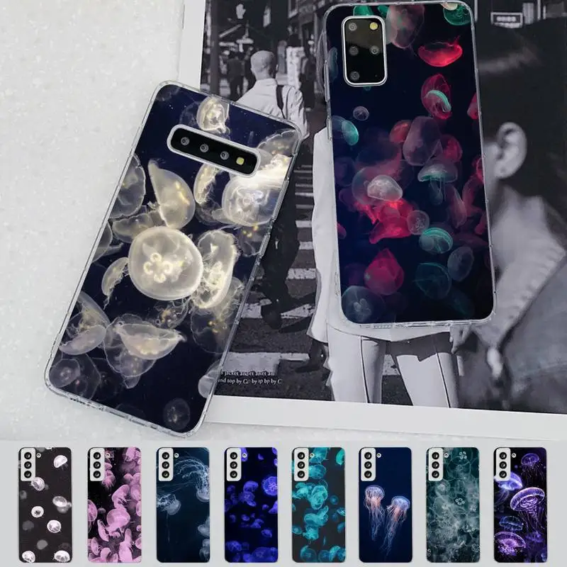 

Cute Cartoon Jellyfishes Phone Case for Samsung S21 A10 for Redmi Note 7 9 for Huawei P30Pro Honor 8X 10i cover