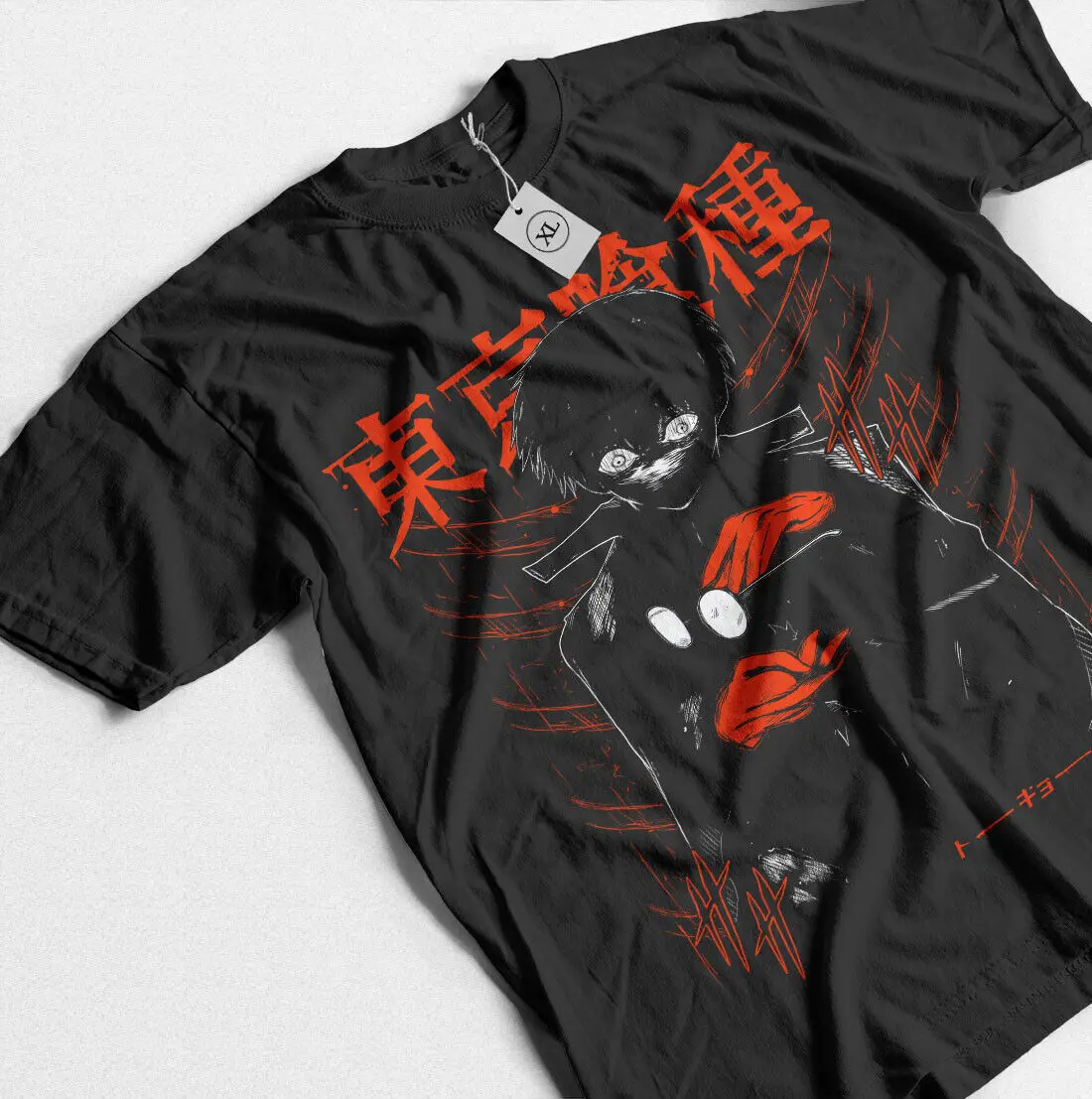 Футболка Black Reaper Kaneki Tokyo Ghoul Horror Anime Черная рубашка всех размеров