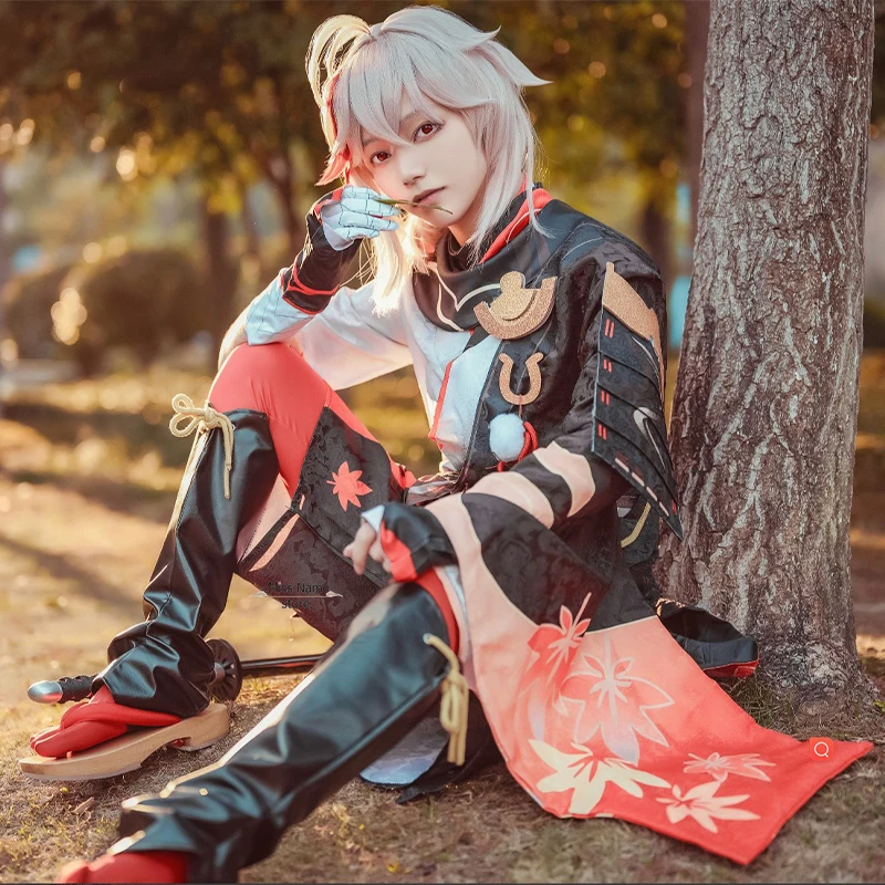 

Kazuha Kaedehara Cosplay Game Genshin Impact Kaedehara Kazuha Cosplay Costume Uniform Wig Halloween Costumes for Men Women
