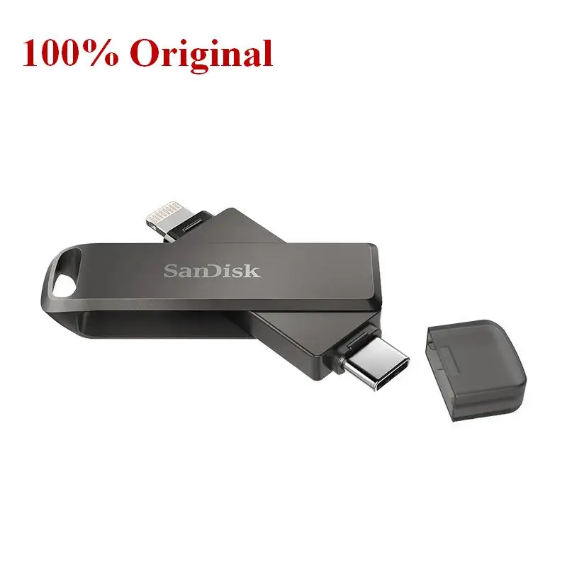 SanDisk OTG iXpand Флэш-накопитель Luxe Pendrive Type-C и Lightning USB 3.1 64 ГБ 128 256 Металлическая карта
