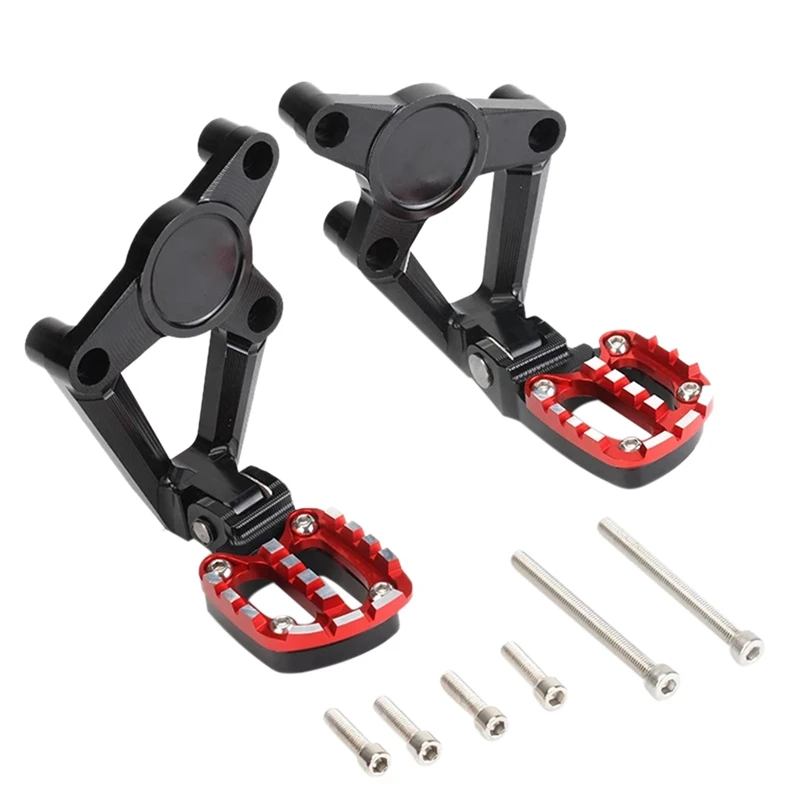 CNC Rear Footrest Motorcycle Folding Foot Pegs Pedal Passenger for HONDA XADV X-ADV 750 2017-2018 Black+Red enlarge