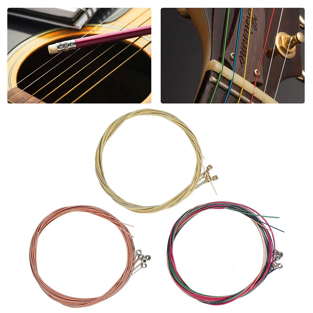 

Струны для акустической гитары, медные музыкальные инструменты, гитары, запасные части, аксессуары, струны для акустической гитары, 3 набора