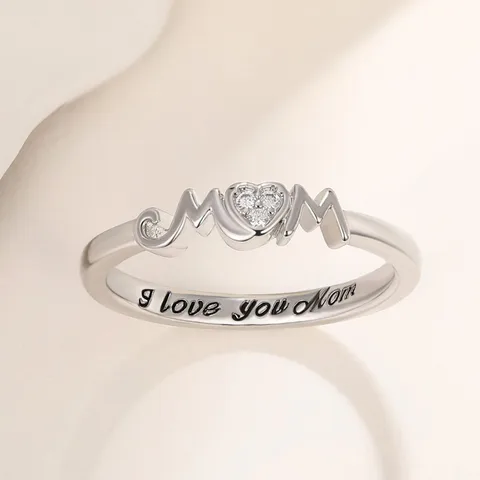Huitan Chic Caved Mom женские кольца серебряного цвета роскошные модные ювелирные изделия для мам подарок на свадьбу юбилей любовь на палец аксессуары