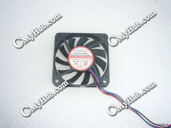 Для EVERCOOL EC-6010 12 В 1 9 Вт 6010 дюйма 6 см 60 мм 60x60x10 Трехконтактный охлаждающий