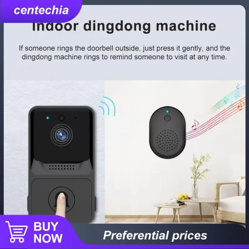 

Real-time Home Security Alarm Visual Two-way Intercom X1 Video Bell Camera Led Light App Control Welcome Doorbell Multi-function