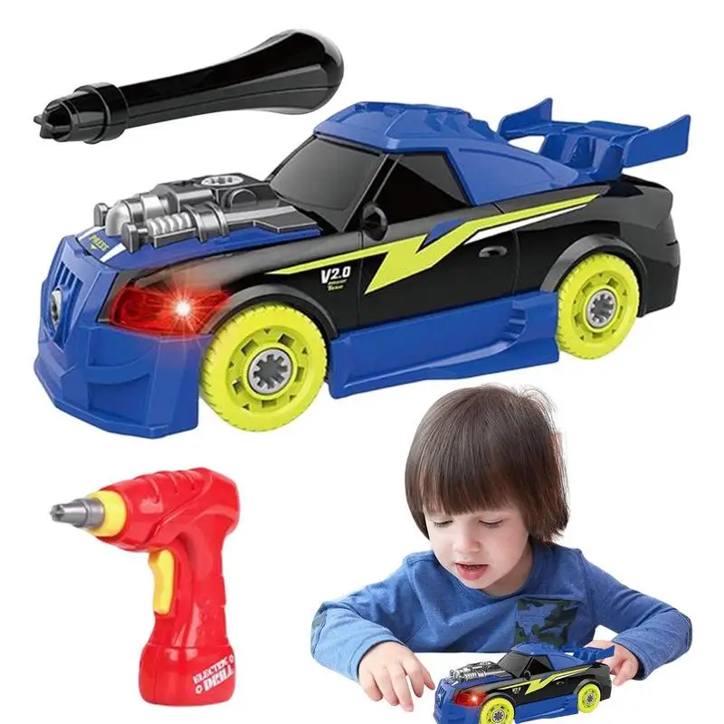 

Assemble Car Toy Take Apart Racing Car DIY Toys Smart Educational Learning Playset With Tools And Realistic Sounds & Lights For