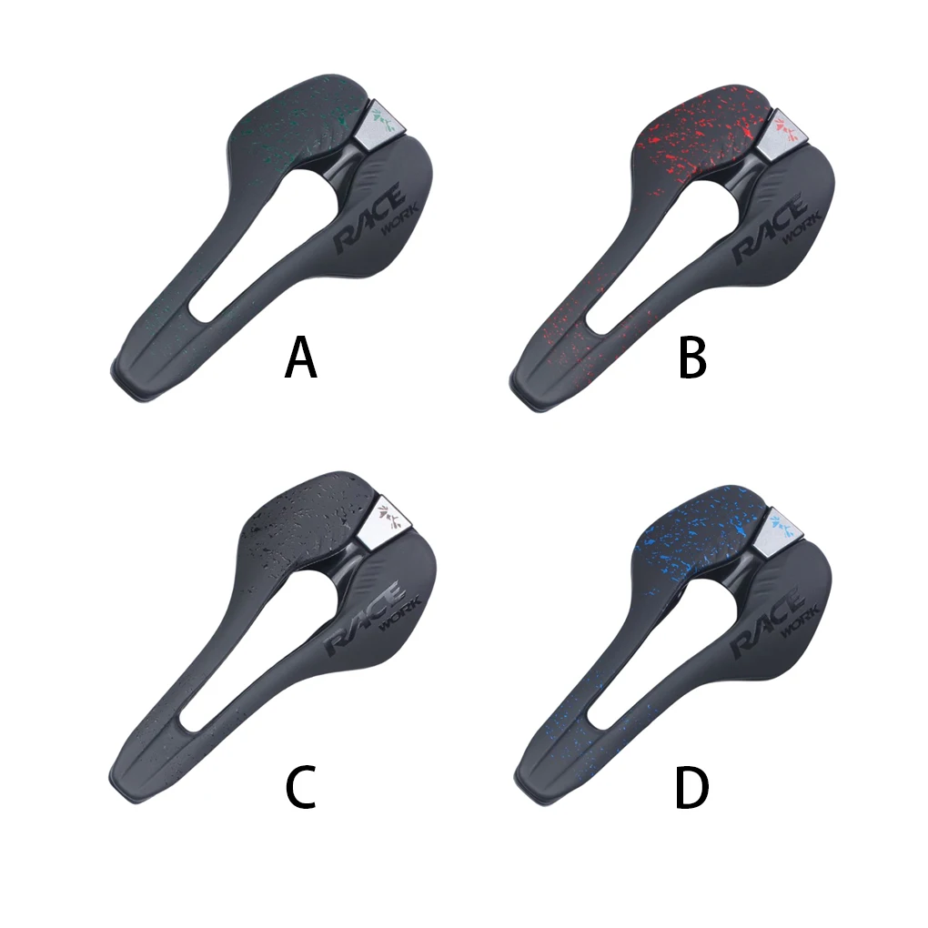 

RACEWORK Bike Saddle PU Outdoor Hollow Breathable Mountain Bicycles Seat Cycling Biking Repair Cushion Replacement Spare