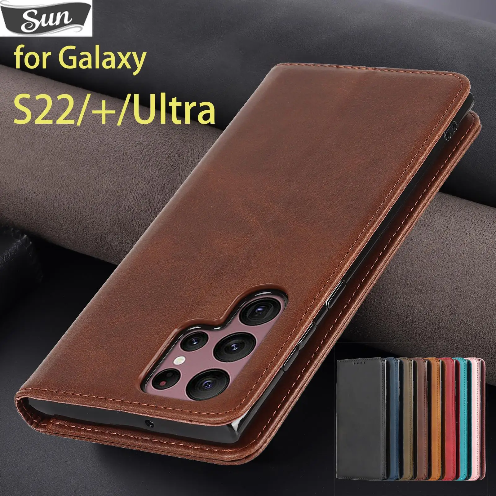 

Leather Case for Samsung Galaxy S22+ S23+ Ultra 5G Holster Magnetic attraction Flip Cover Case Wallet Phone Bags Fundas Coque