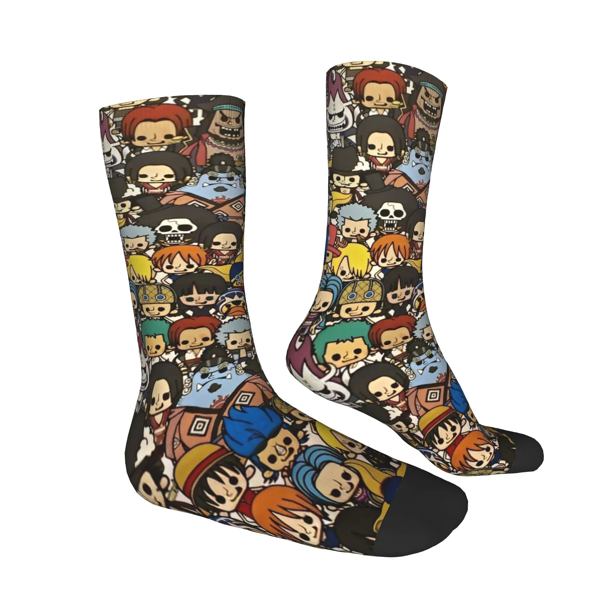 Фото Носки One Piece с Луффи для детей, милые мультяшные носки для мальчиков и девочек, подарки, носки-гольфы. №4
