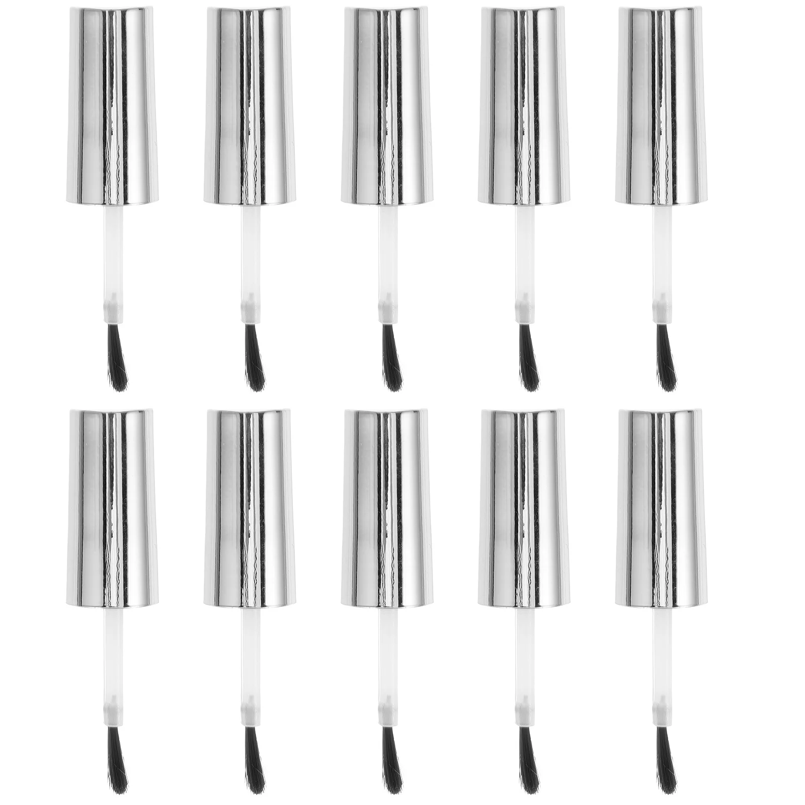 

10pcs Replacement Nail Polish Bottle Caps Nail Gel Bottles Caps with Brush Nail Salon Supplies