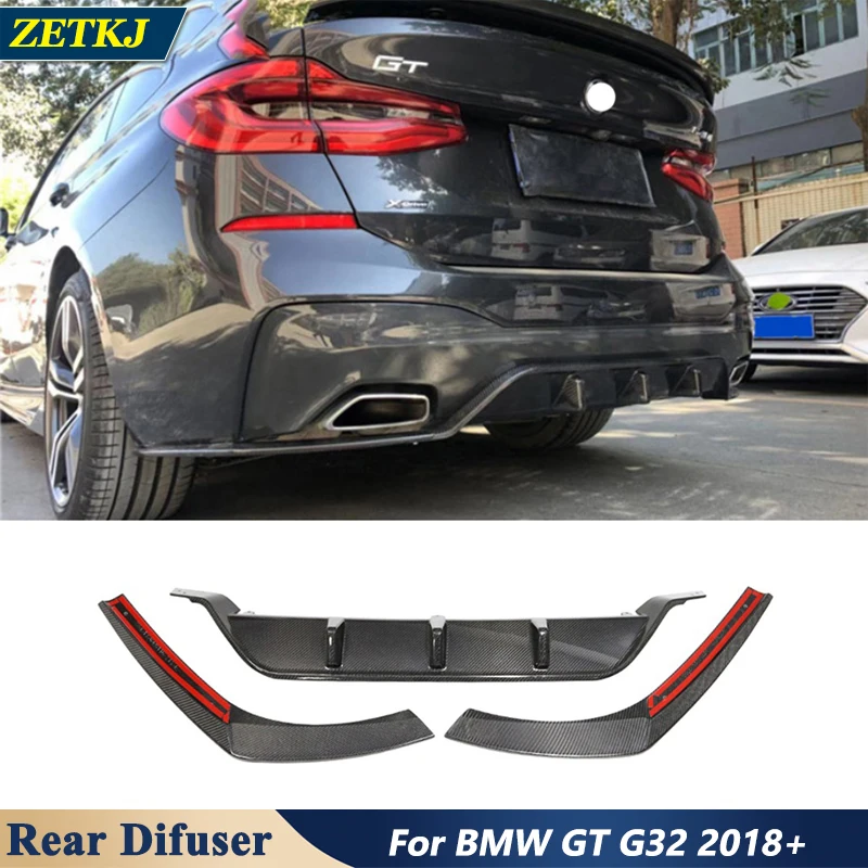 

MC Style Real Carbon Fiber Car Rear Bumper Lip Diffuser with Aprons Upgrade Modification For BMW New 5 Series GT G32 2018 to now