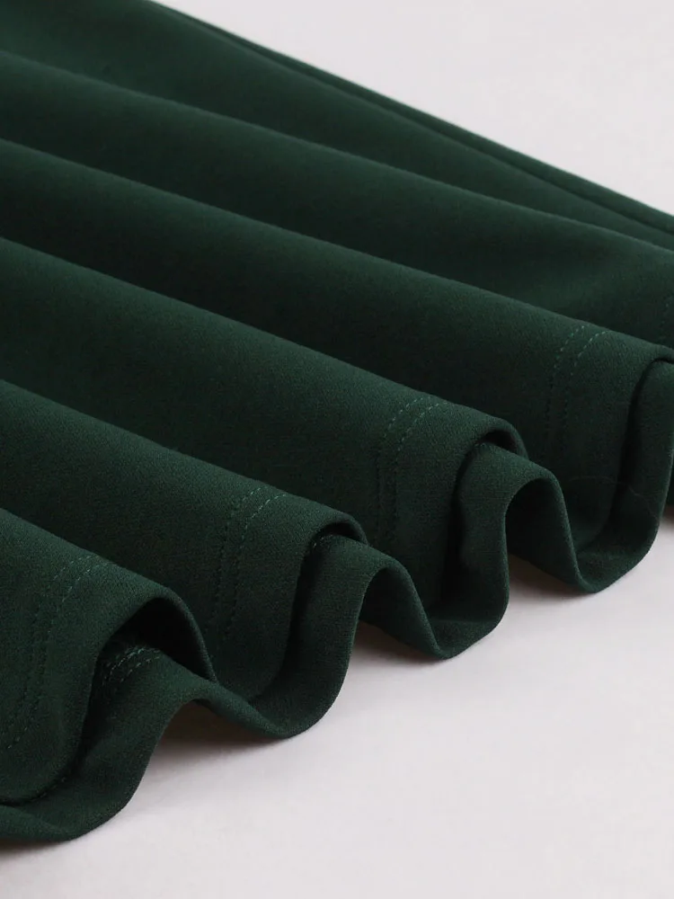 Женское винтажное платье Tonval Зеленое Длинное Платье с V-образным вырезом