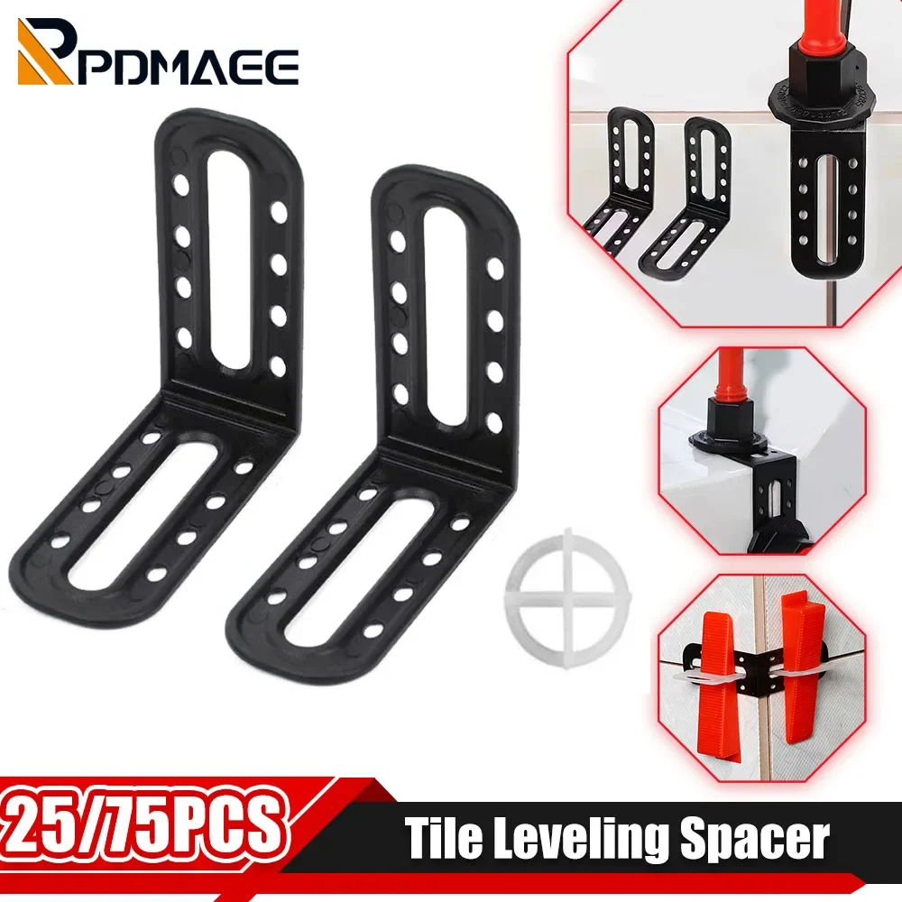 

25Pcs Tile Spacers Cross Leveling Angle System Removable Reusable Home Improvement for Floor Ceramic Wall Tiles Tool Accessories