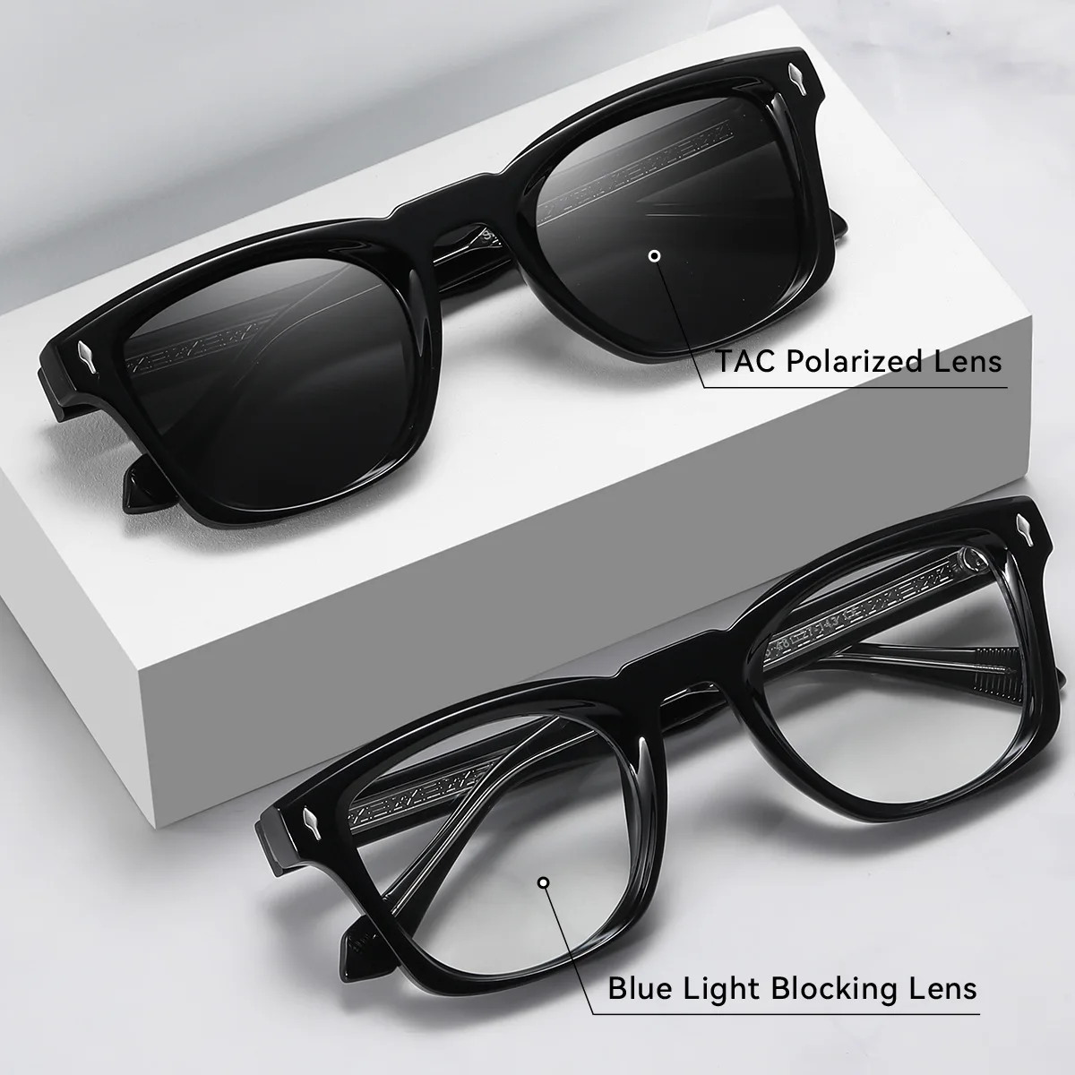 Поляризованные винтажные квадратные солнцезащитные очки в маленькой оправе для