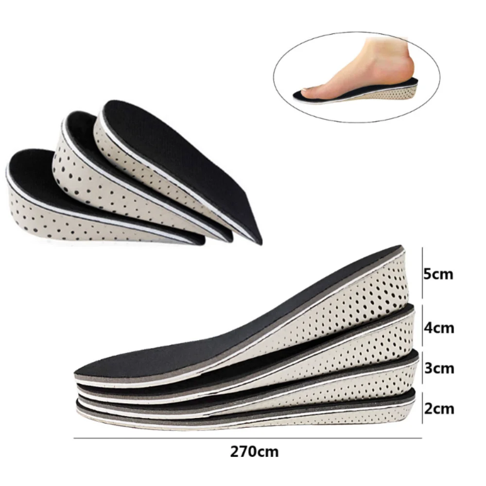 1 Pair Hard Breathable Memory Foam Height Increase Insole Heel Lifting Inserts Shoe Lifts Shoe Pads Elevator Insoles for Unisex