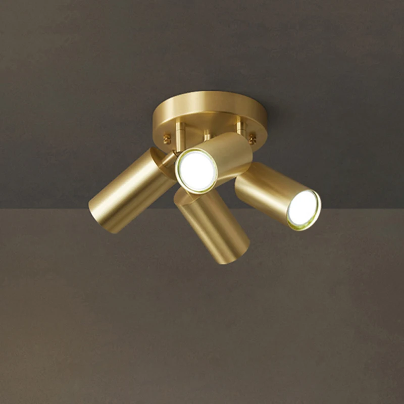

Fumi Industrial Semi Flush Mount Ceiling Light, Gold Classic Retro Ceiling Light Fixture for Hallway Kitchen Bedroom Living R