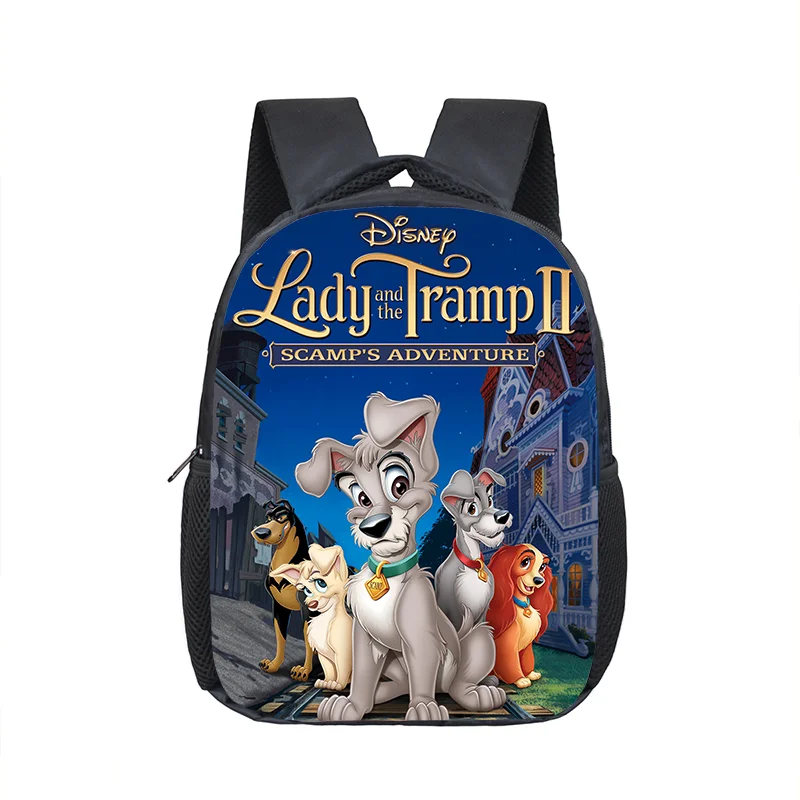 12 inch Disney Lady and the Tramp School Bag Kindergarten Children School Backpack Girl Boy Primary Bookbag Backpack Mochila