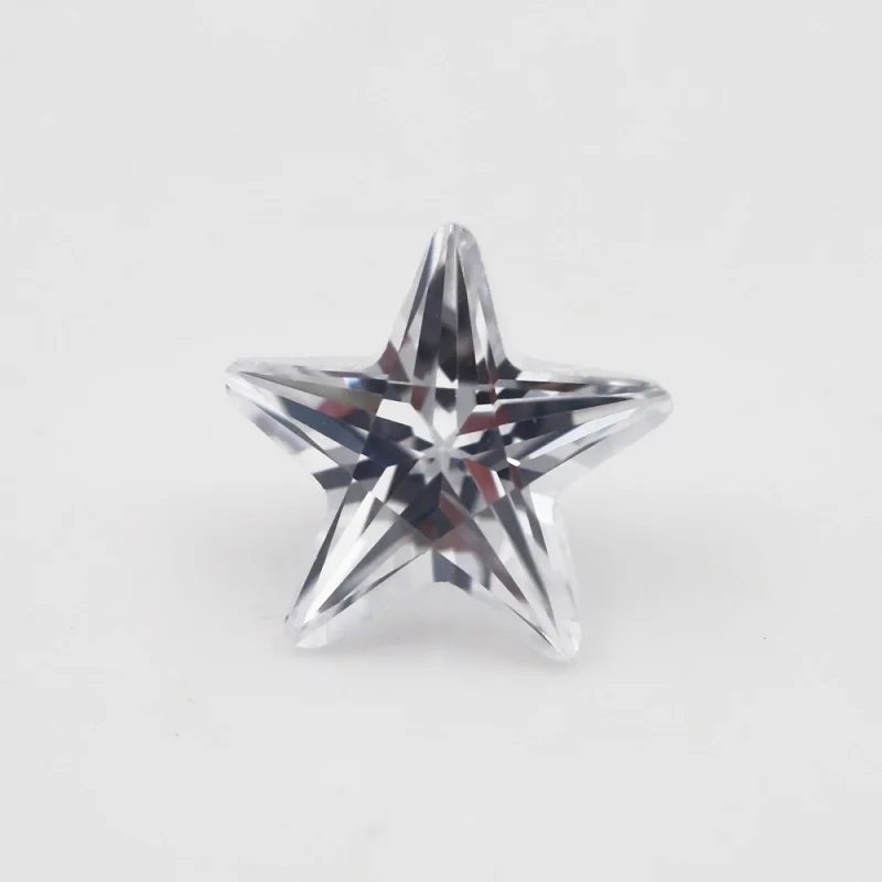 Size 4x4mm-10x10mm 5A Star Shape White Cubic Zirconia Stone Loose CZ Stones Synthetic Gemstone For Jewelry Making