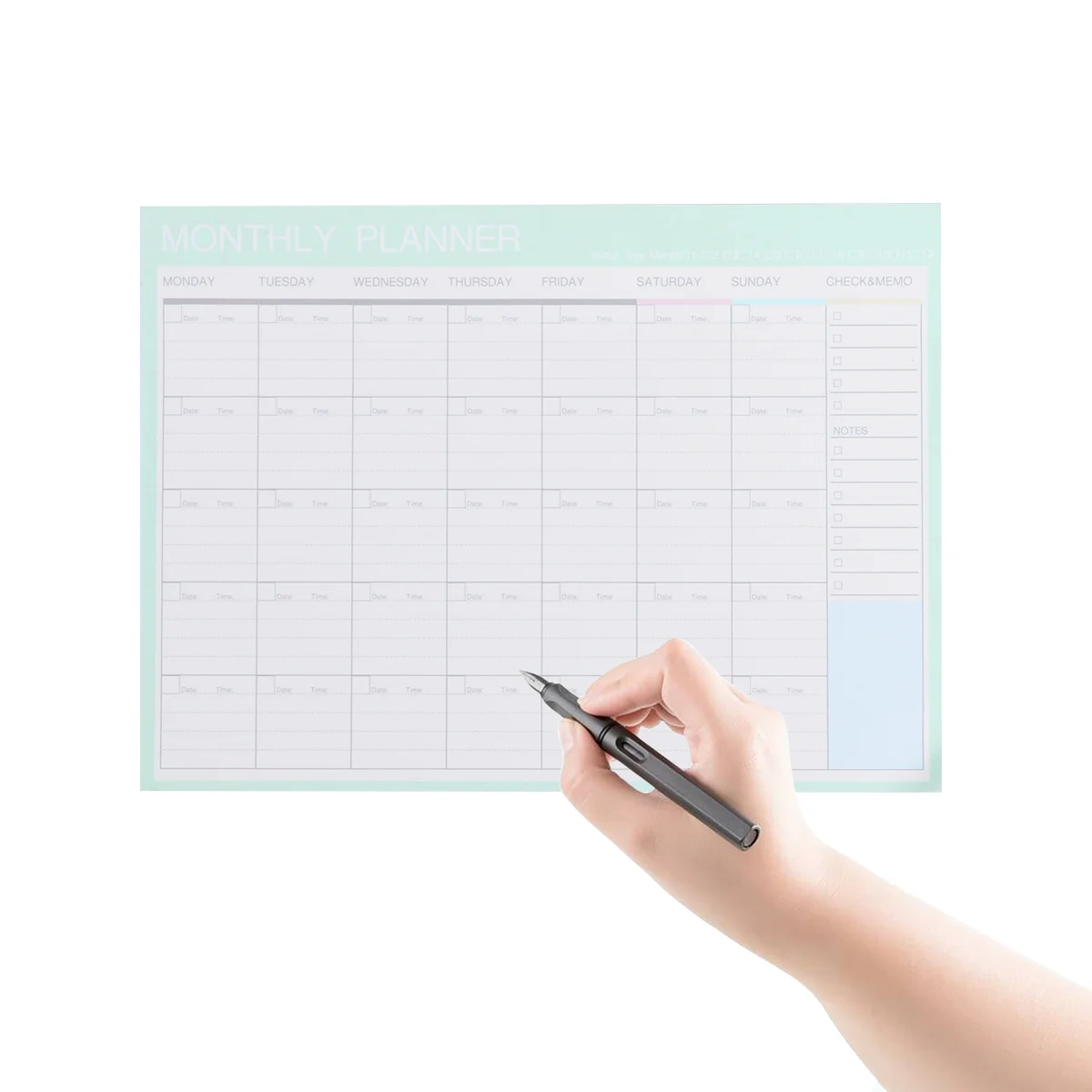 

Monthly Planner Calendar Schedule Organizer Agenda Schedule Organizer Notebook with Decorative Border(Green)