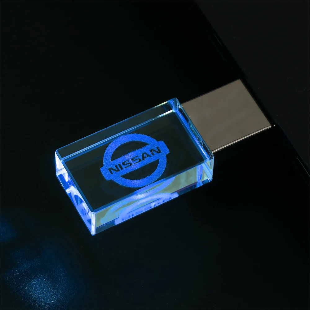 Фото Светодиодный светильник, модный кристаллический USB-накопитель, 64 ГБ, автомобильный подарок, карта памяти, бесплатный индивидуальный логотип, ручка-накопитель, внешний накопитель U-диск, 32 ГБ №3