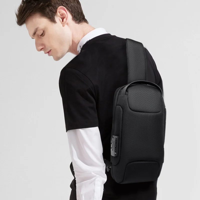 Cool Fashion Motorcycle Bag Shoulder Crossbody Password Bag Fashion Chest Bag Large Capacity Sports Crossbody Backpack Men's Sho